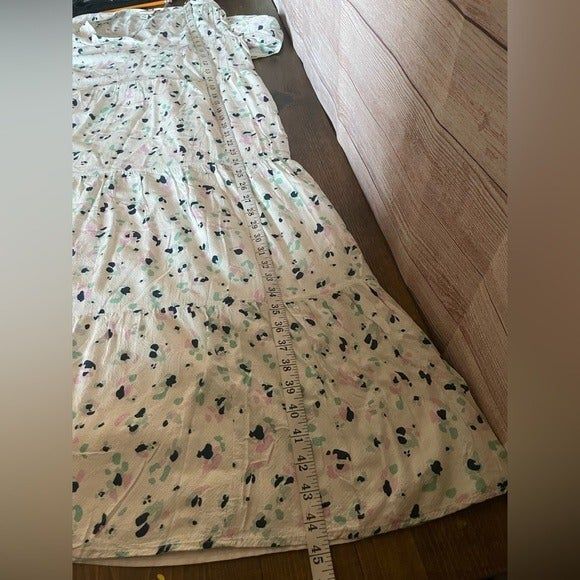 A New Day Cream Long Sleeve V Neck Midi Dress XSmall prairie cottage core NWOT. - Picture 7 of 12